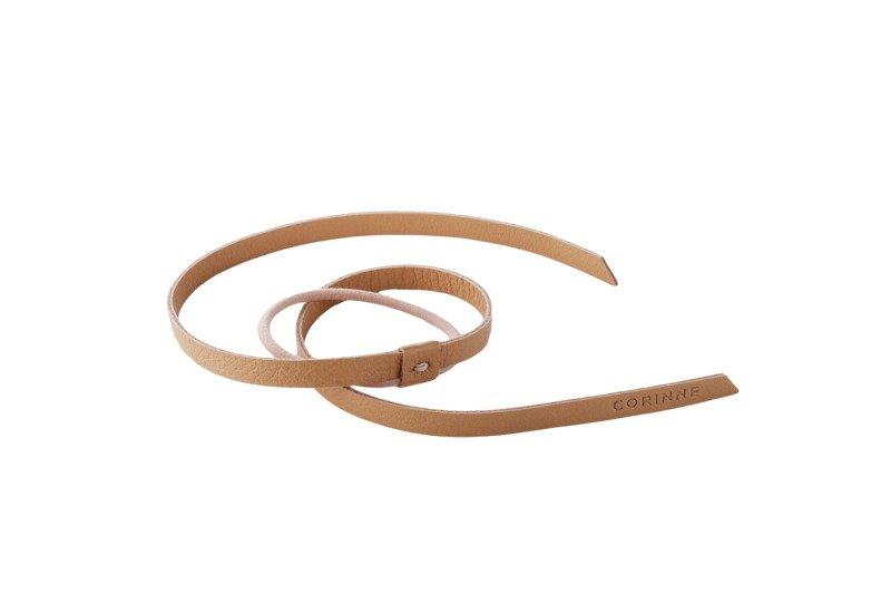 Image of Leather Band Short Narrow Damen Camel 1 pezzo