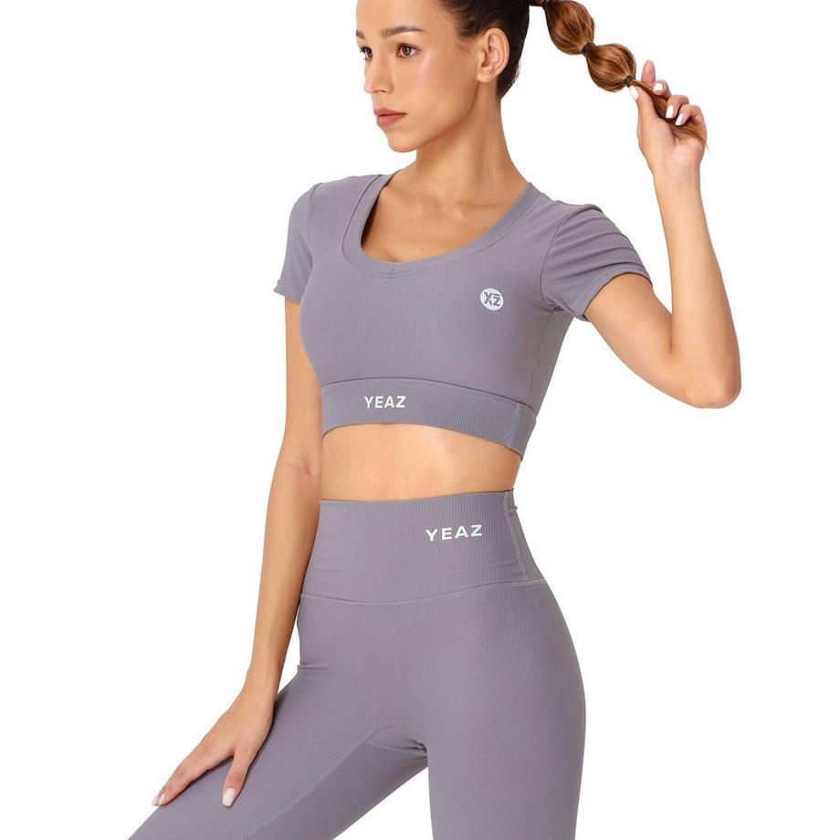 YEAZ  CLUB LEVEL SET Top + Leggings - Shadow Grey 