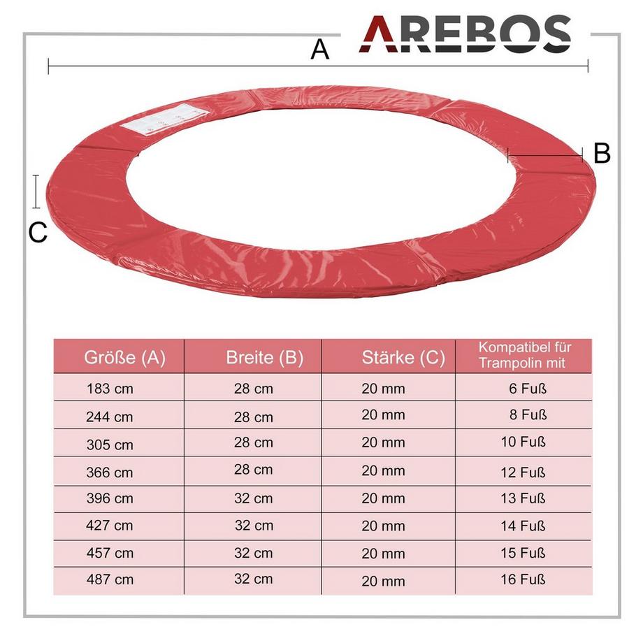 Arebos Randabdeckung Trampolin Randschutz  