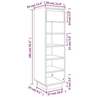 VidaXL Armoire à chaussures bois de pin  