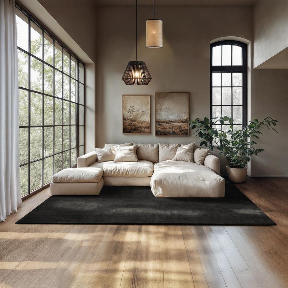 Tectake Kurzflorteppich Soft Zone verschiedene Größen und Farben flauschige Oberfläche, 1630 g/m² Florgewicht  