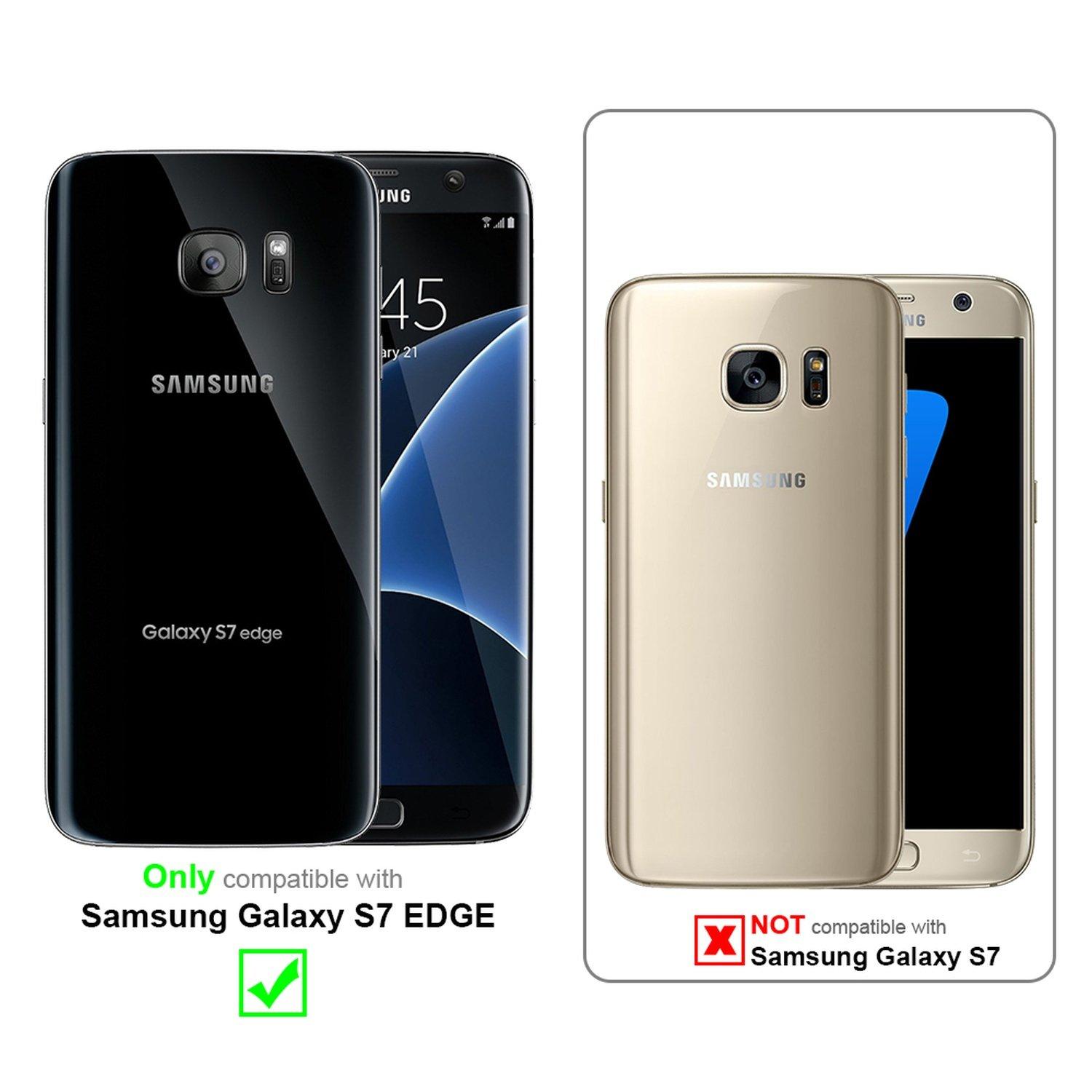 Cadorabo  Housse compatible avec Samsung Galaxy S7 EDGE - Coque de protection avec fermeture magnétique, fonction de support et 2 fenêtres de visualisation 