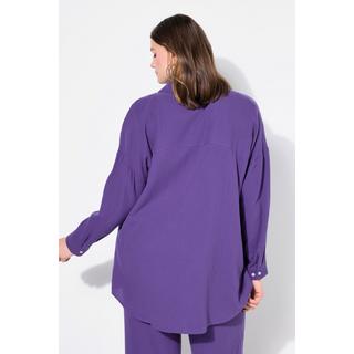 Studio Untold  Musselin Bluse, oversized, Hemdkragen, Langarm 