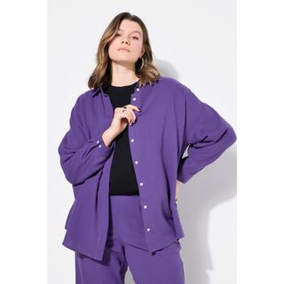 Studio Untold  Musselin Bluse, oversized, Hemdkragen, Langarm 