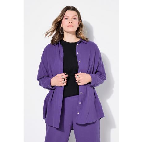 Studio Untold  Musselin Bluse, oversized, Hemdkragen, Langarm 