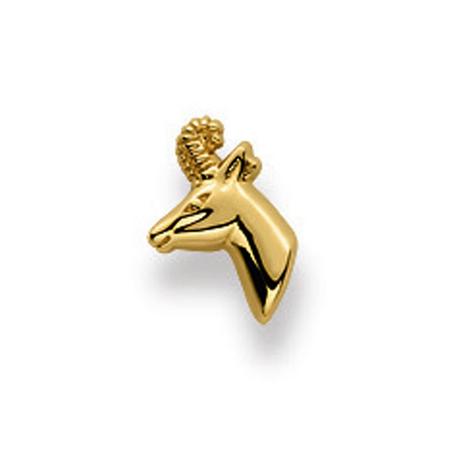 MUAU Schmuck  Einzel-Ohrstecker Gämse Gelbgold 750, 9x7mm 