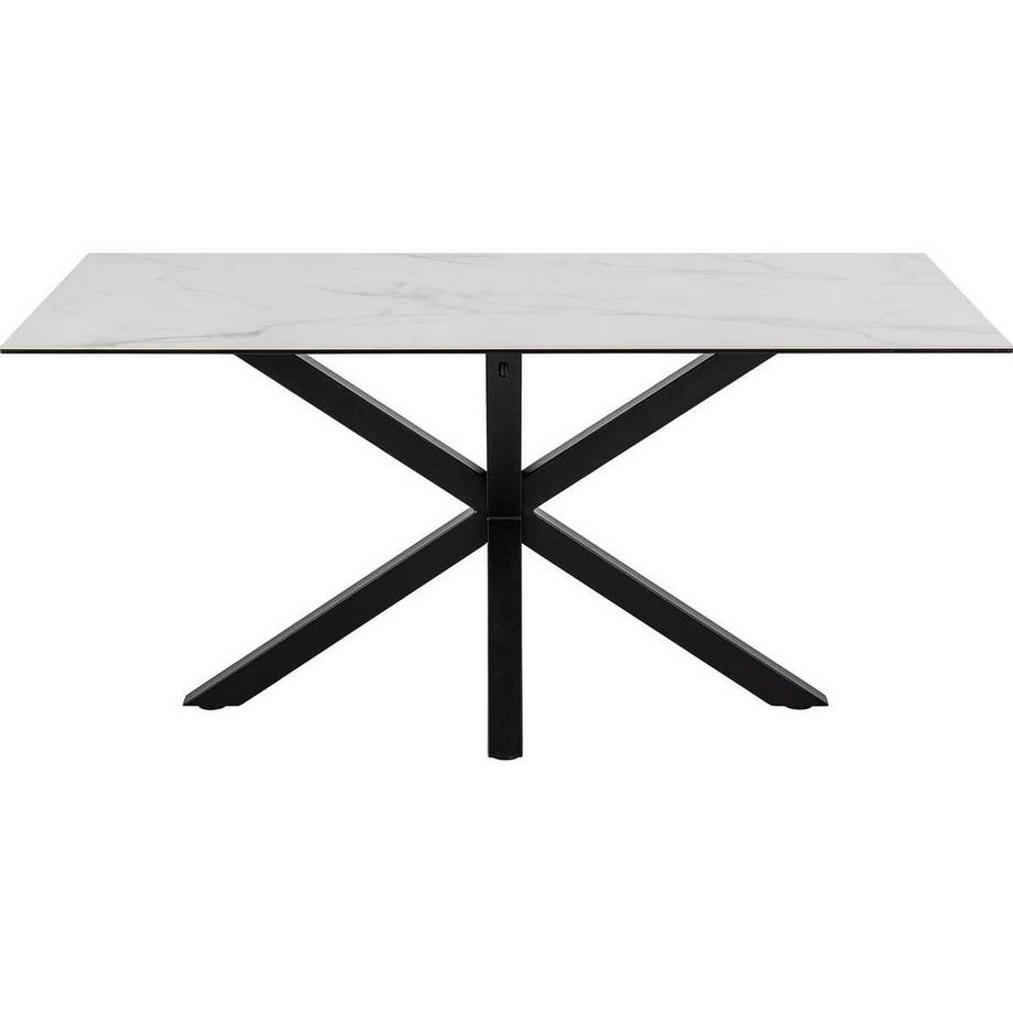 mutoni Table de salle à manger Triple-X verre blanc 160  
