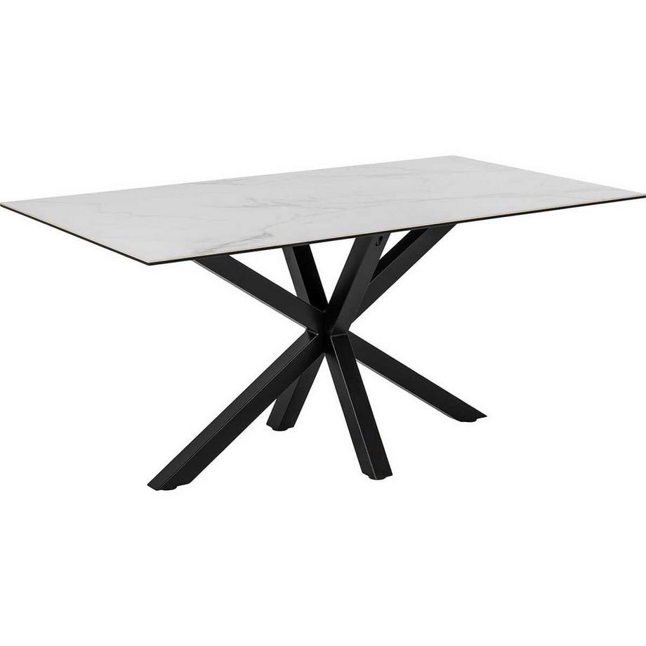 mutoni Table de salle à manger Triple-X verre blanc 160  