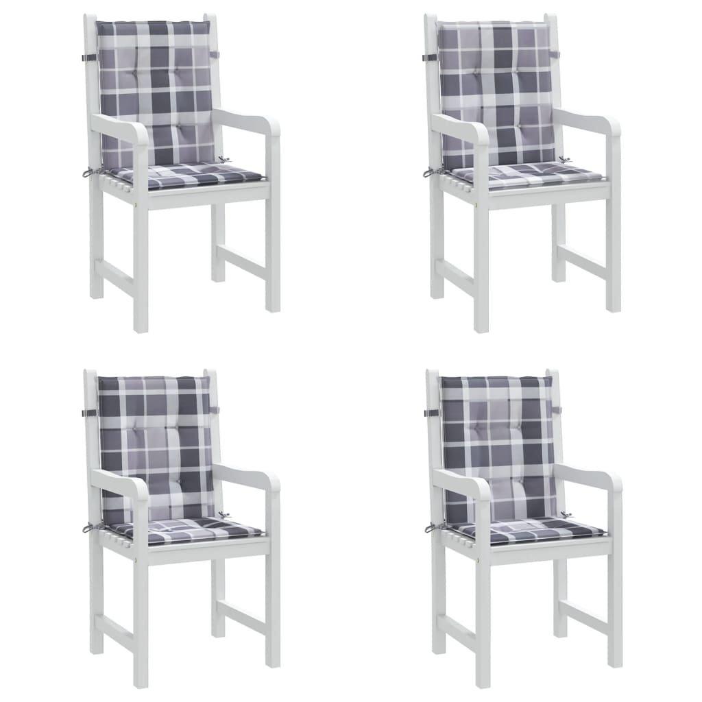 VidaXL Coussins de chaise de jardin 4 pcs Carreaux 100x50x3 cm  