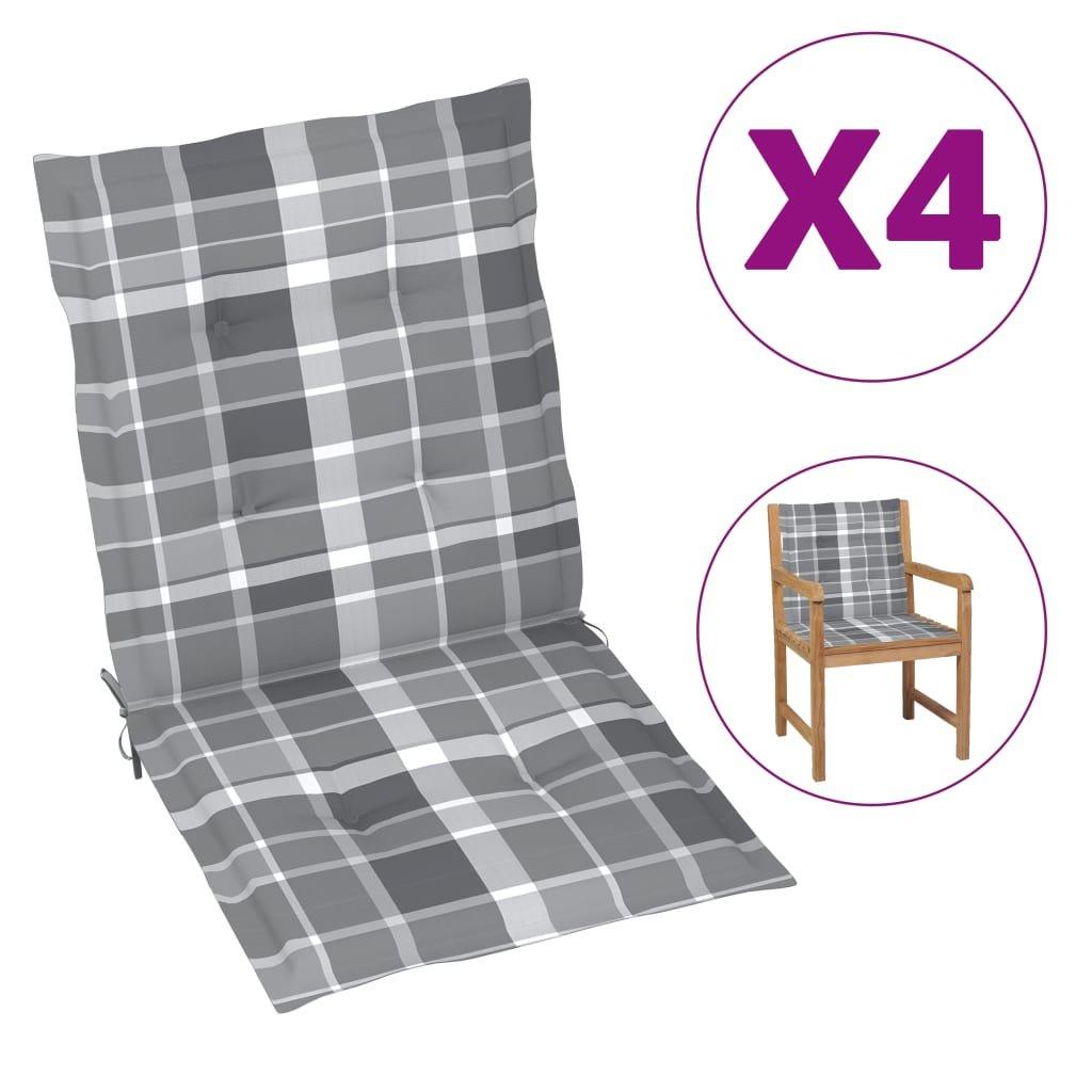 VidaXL Coussins de chaise de jardin 4 pcs Carreaux 100x50x3 cm  