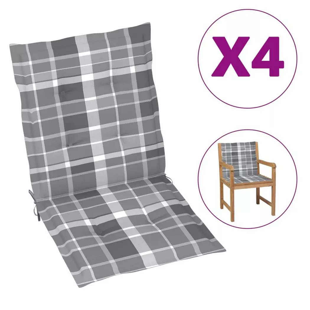 vidaXL Coussins de chaise de jardin à dossier bas lot de 4