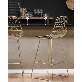 Beliani Lot de 2 chaises de bar en Acier Moderne PRESTON  