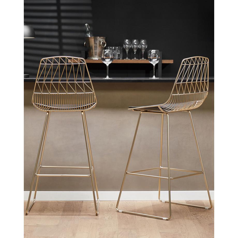 Beliani Set mit 2 Barstühlen aus Stahl Modern PRESTON  