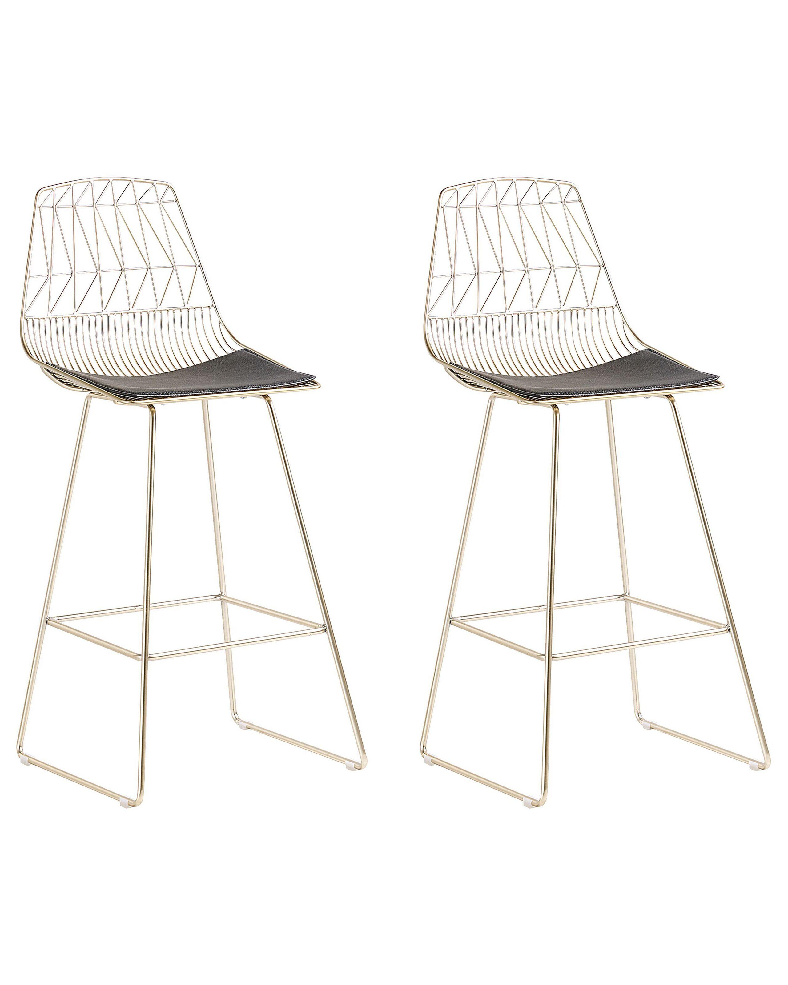 Beliani Lot de 2 chaises de bar en Acier Moderne PRESTON  