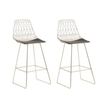 Set mit 2 Barstühlen aus Stahl Modern PRESTON