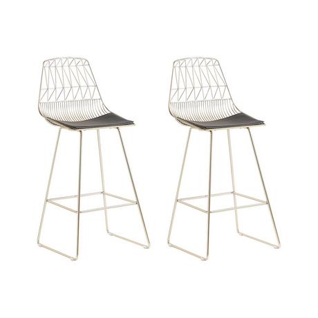 Beliani Lot de 2 chaises de bar en Acier Moderne PRESTON  