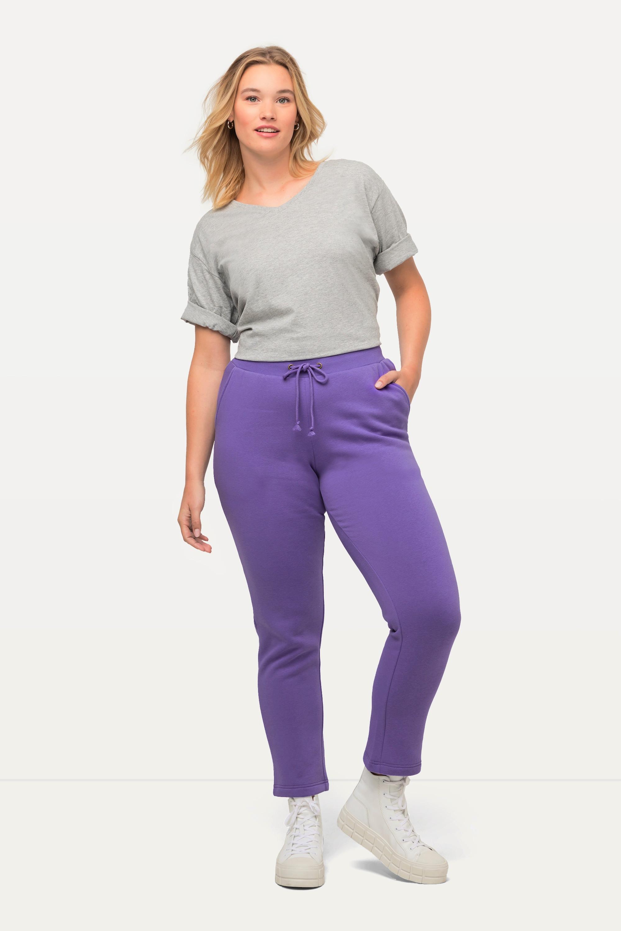 Ulla Popken  Pantalon en molleton. Intérieur doux et confortable. Taille élastique 