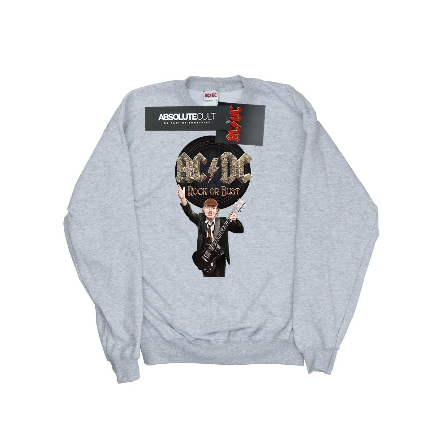 Image of Acdc Rock Or Bust Angus Young Sweatshirt Damen Grau S