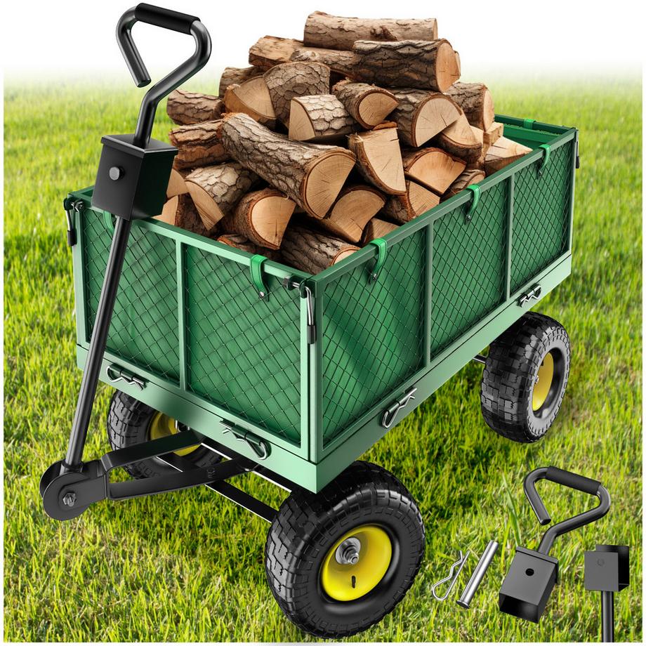 Tectake  Bollerwagen  mit klappbaren Seitenwänden Luftreifen 