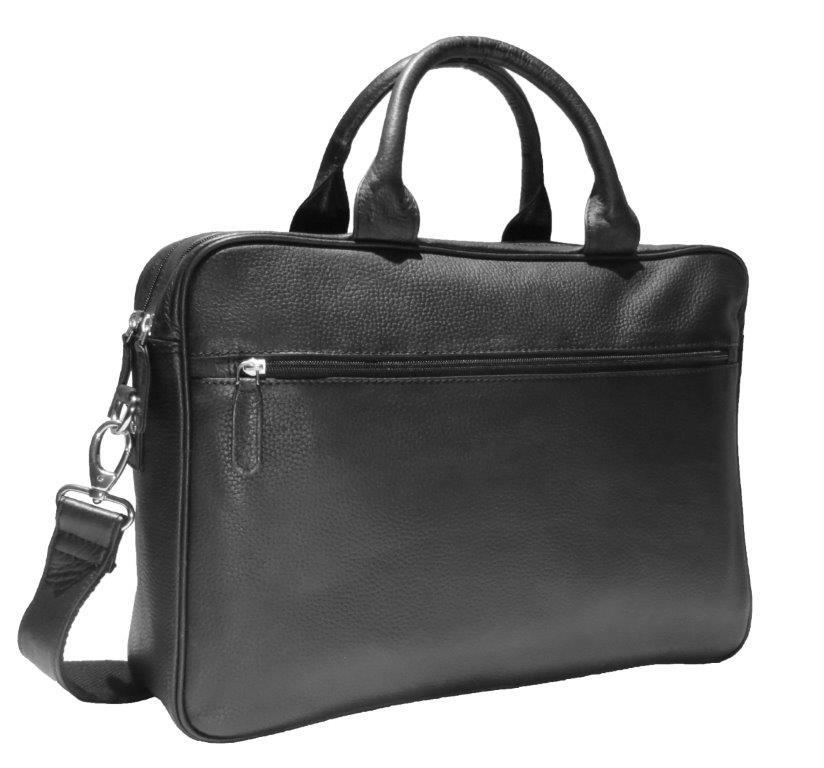 Image of Dermata Lederwaren Aktenmappe / Laptop-Tasche aus Vollrindleder schwarz - ONE SIZE