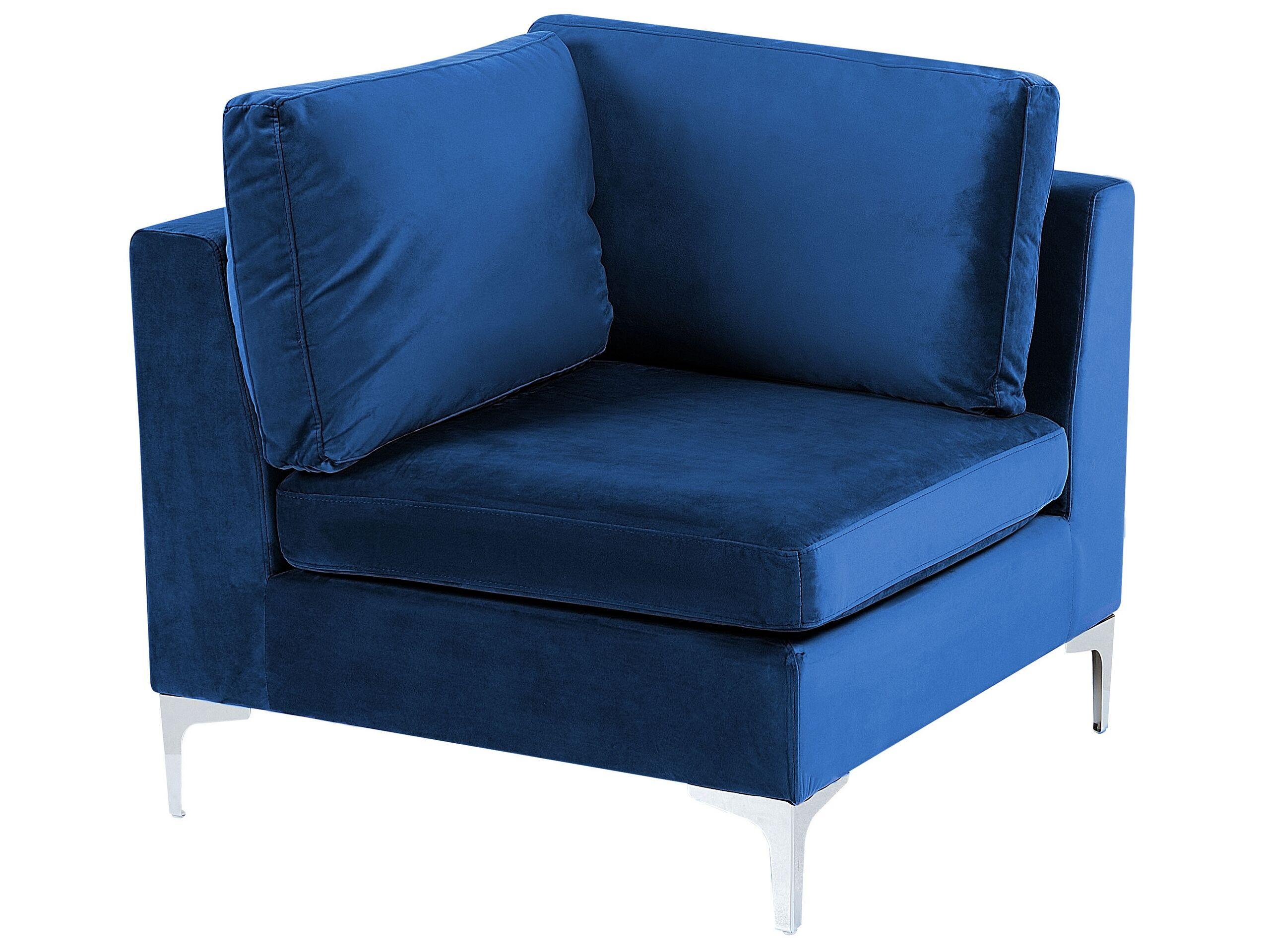 Beliani Ecksofa mit Ottomane aus Samtstoff Modern EVJA  