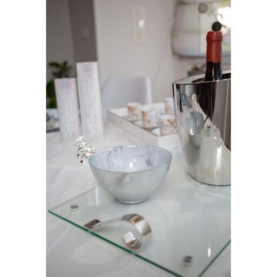 Aulica  Glas-Tablett mit Metallgriff 