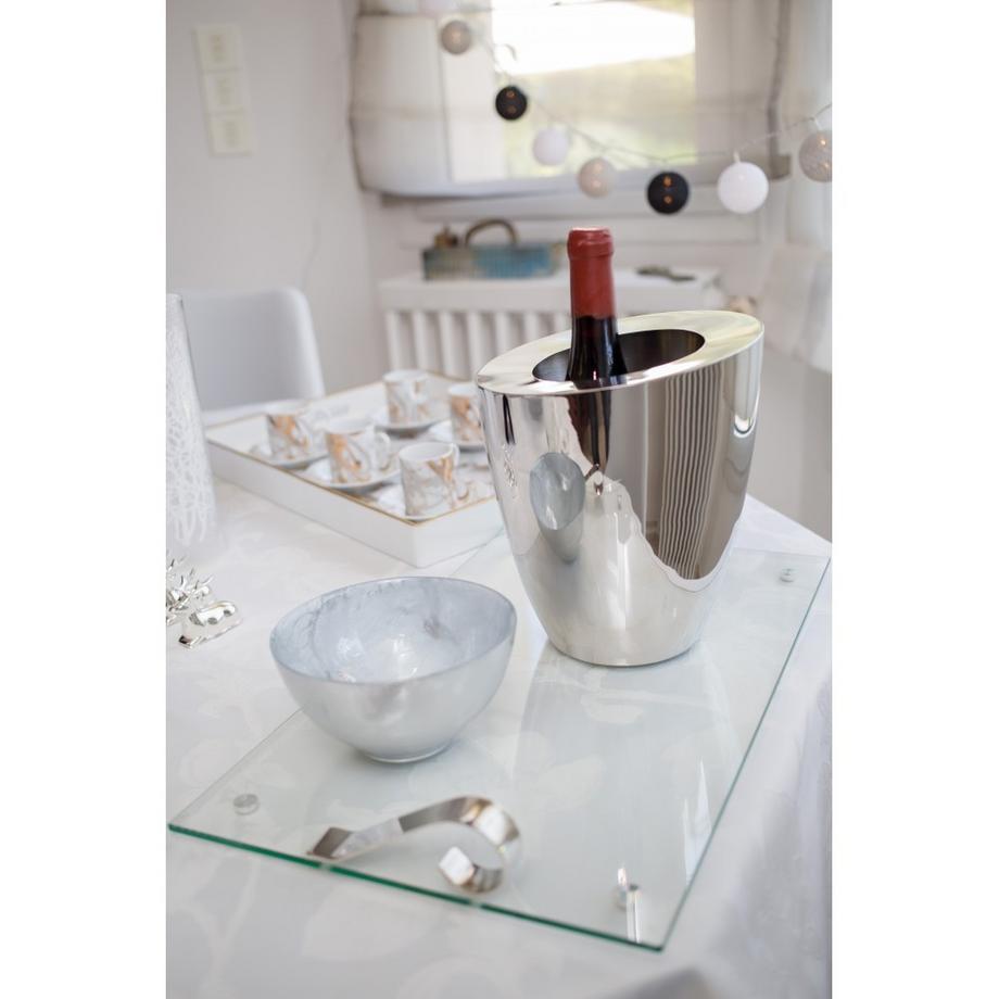 Aulica  Glas-Tablett mit Metallgriff 