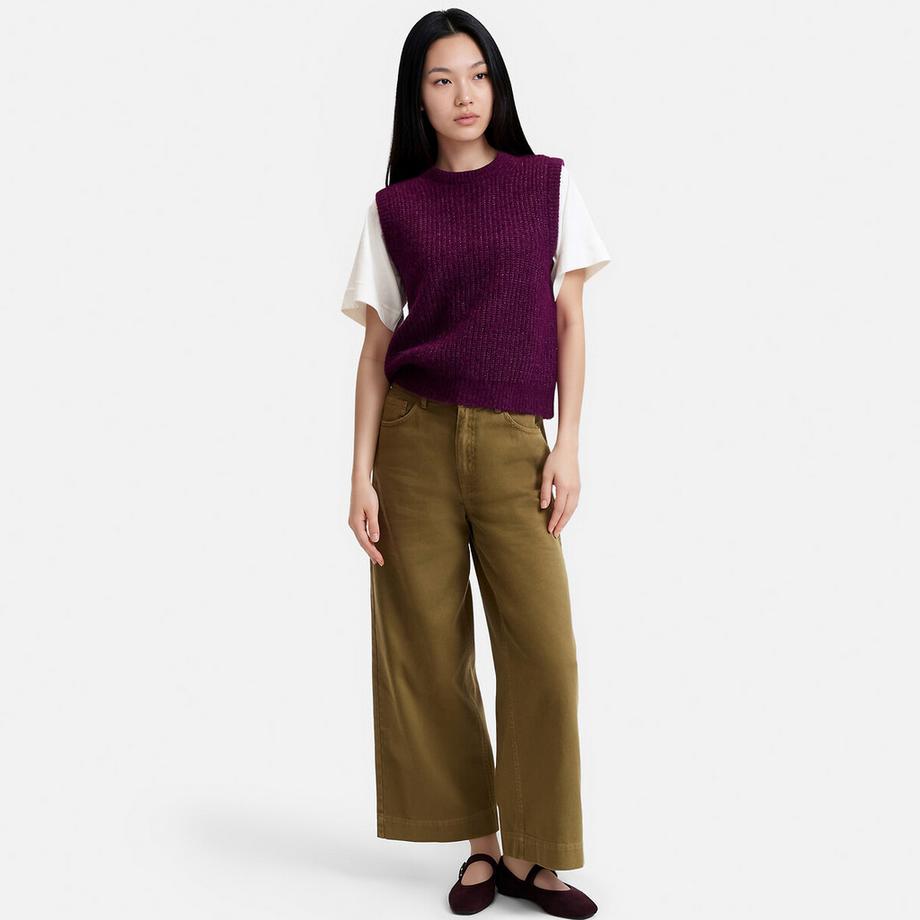 La Redoute Collections Pull sans manches col rond en alpaga mélangé  