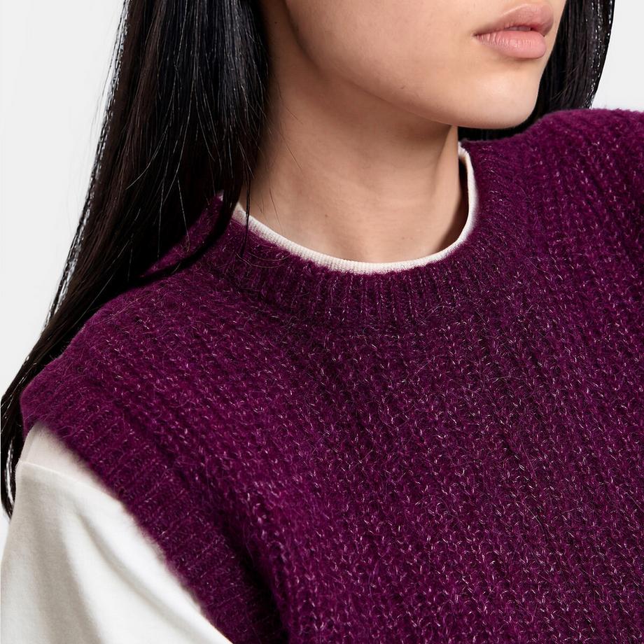 La Redoute Collections Pull sans manches col rond en alpaga mélangé  