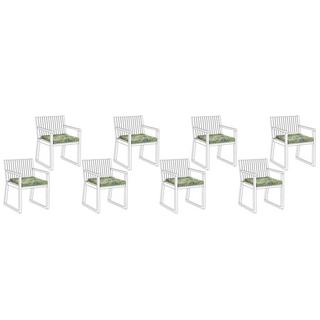 Beliani Lot de 8 coussins pour chaises de jardin en Polyester Moderne SASSARI  