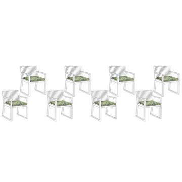 Lot de 8 coussins pour chaises de jardin en Polyester Moderne SASSARI