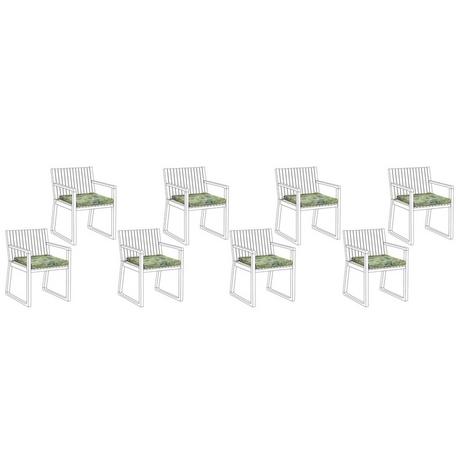 Beliani Lot de 8 coussins pour chaises de jardin en Polyester Moderne SASSARI  