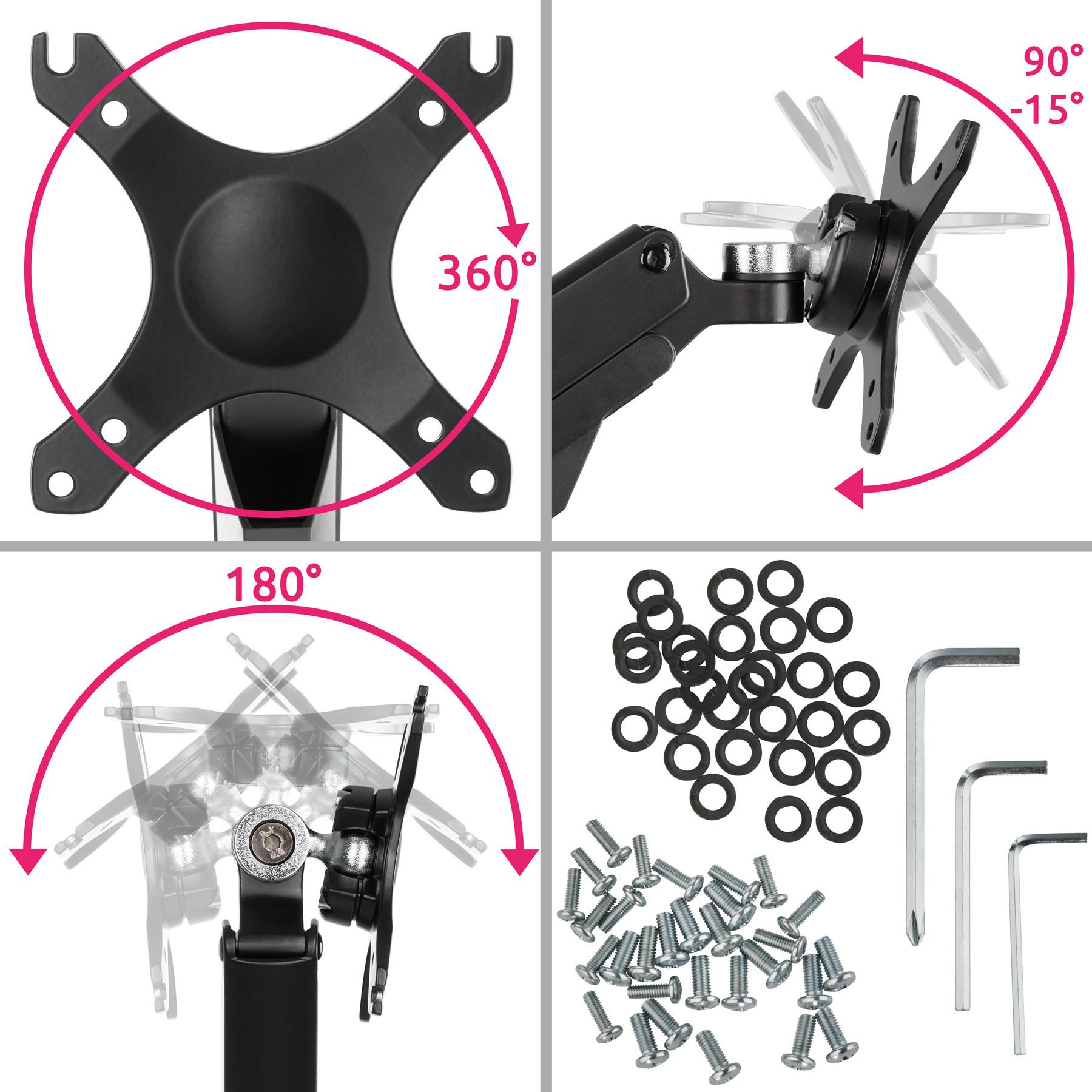 Tectake  Monitor Tischhalterung für 4 Monitore von 13" bis 32" 