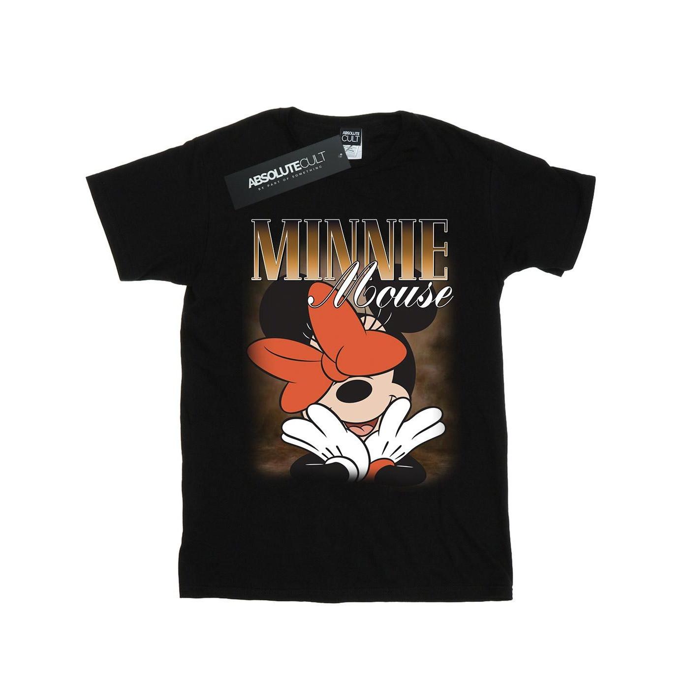 Image of Minnie Mouse Bow Montage Tshirt Mädchen Schwarz 128
