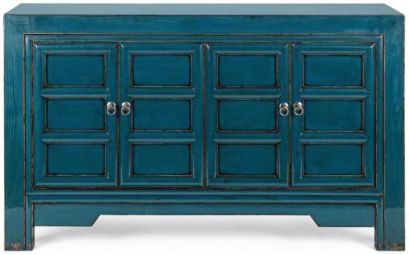 Image of Sideboard Jinan Blau 4 Türen Sideboard Jinan Blau 4 Türen
