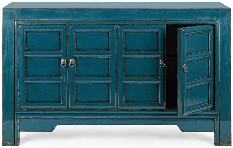 mutoni Sideboard Jinan Blau 4 Türen  