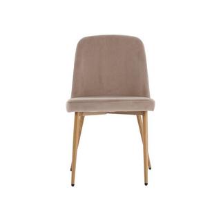 Vente-unique Sedia in Velluto e Metallo effetto legno Beige  - Lotto di 2 - MINAGRI  