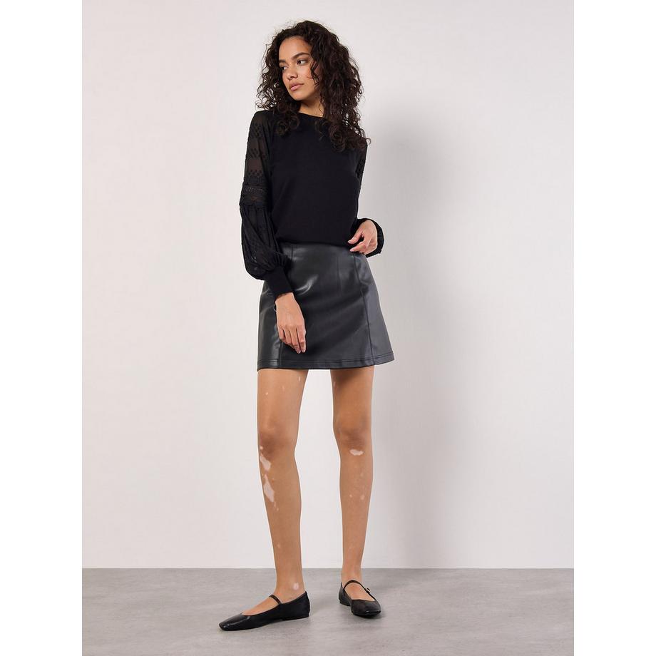 APRICOT Pullover mit kontrastierenden durchsichtigen Ärmeln  
