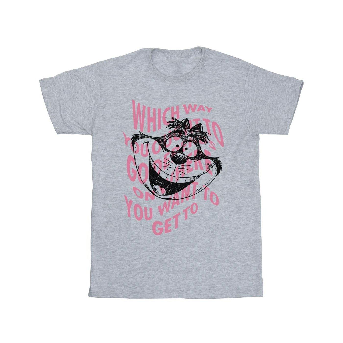 Image of Alice In Wonderland Chesire Cat Tshirt Herren Grau XL