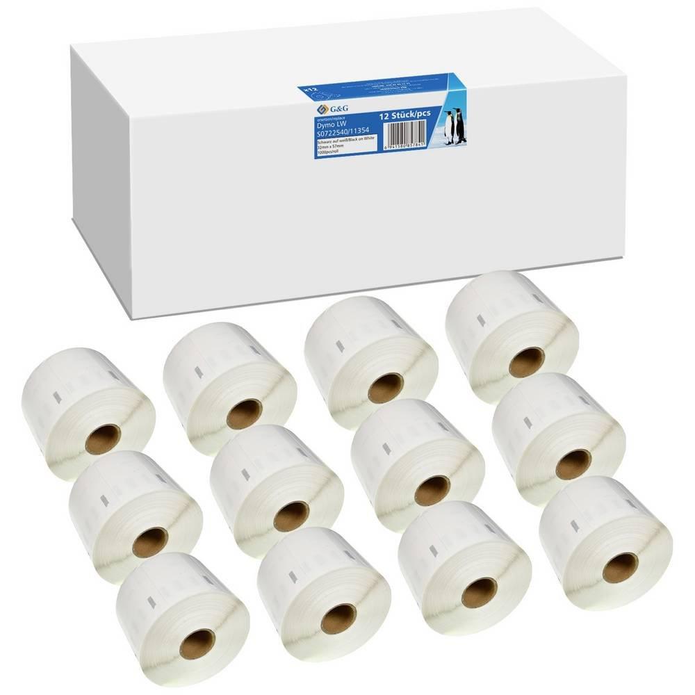 Image of 12x 1 Etiketten -VORTEILSPACK- Kompatibel mit Dymo 11354/ s0722540