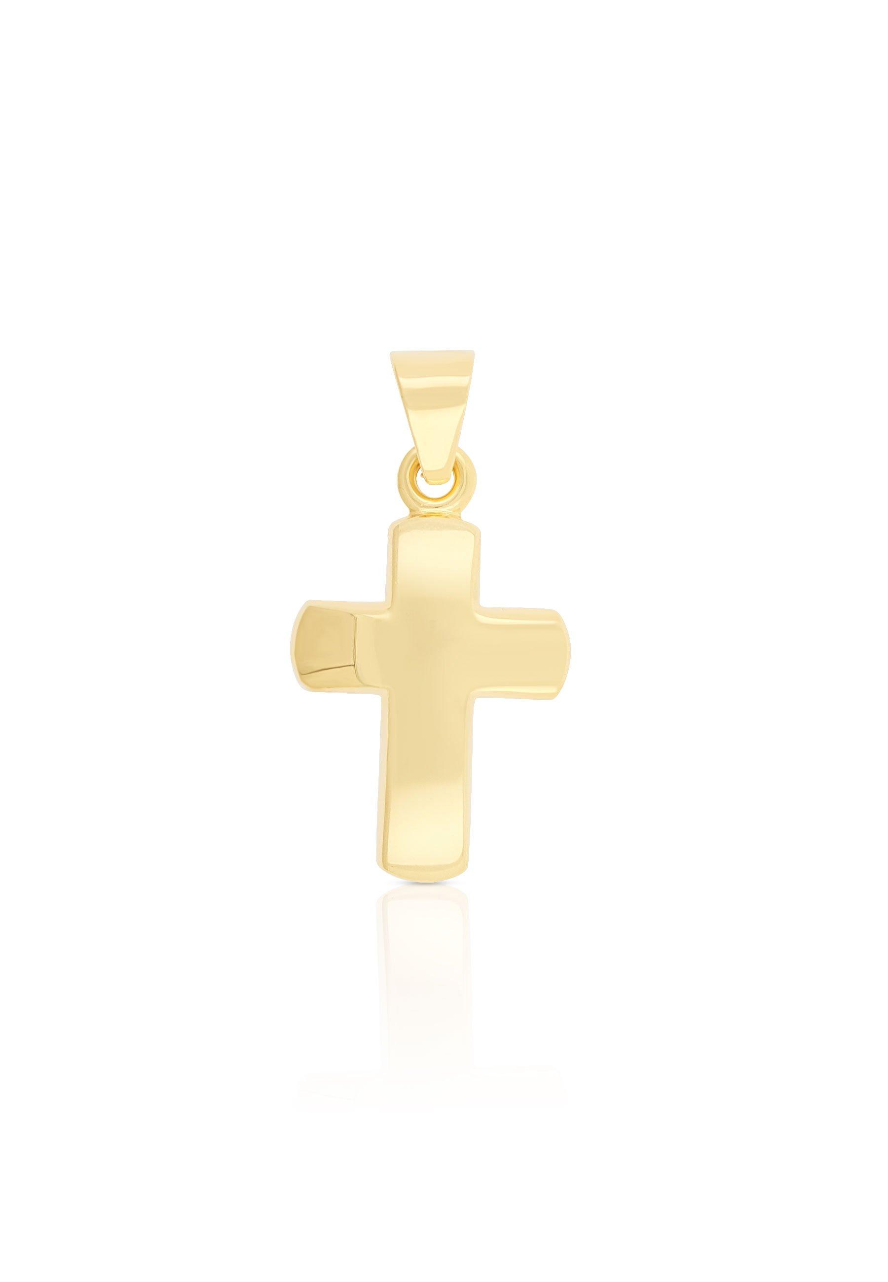 MUAU Schmuck  Pendentif croix de poutre en or jaune 750, 18x9mm 