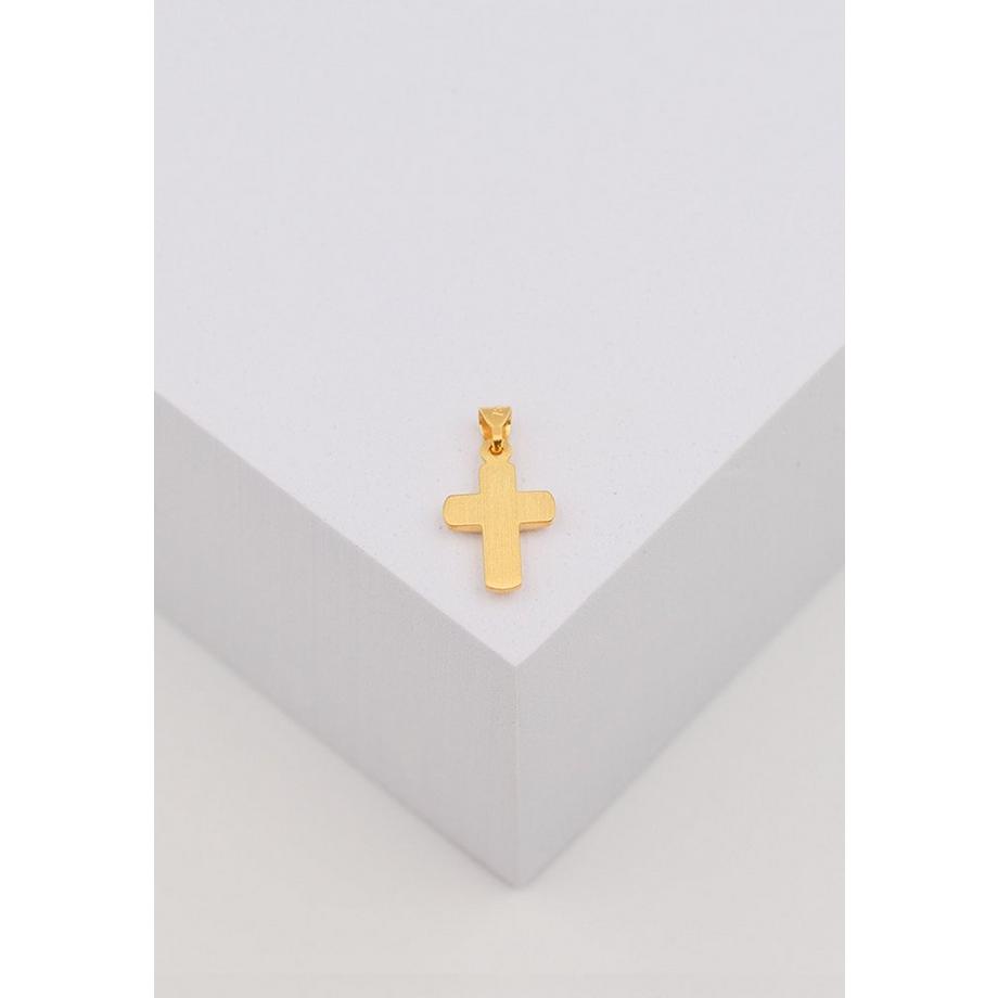 MUAU Schmuck  Anhänger Balken-Kreuz Gelbgold 750, 18x9mm 