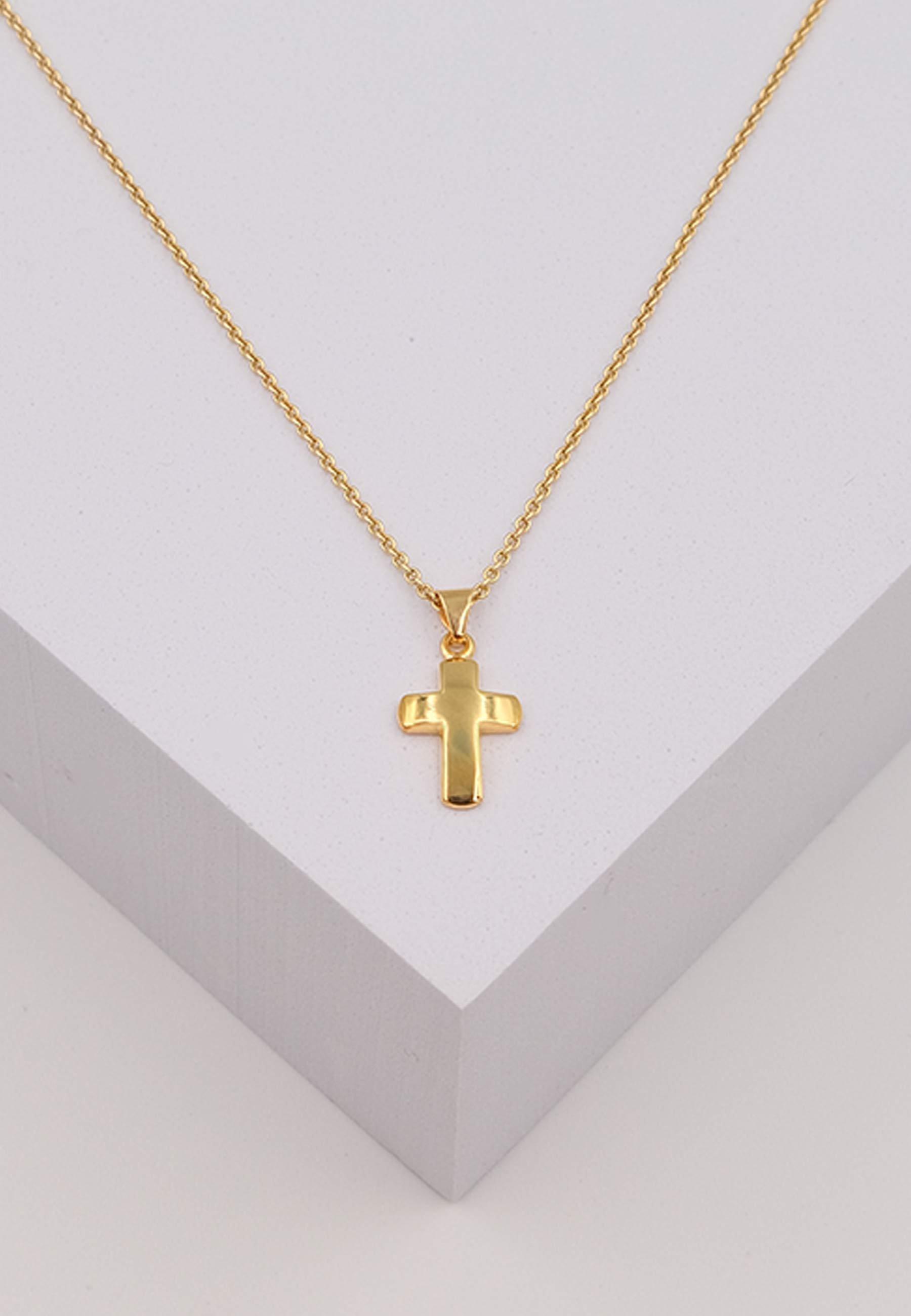 MUAU Schmuck  Anhänger Balken-Kreuz Gelbgold 750, 18x9mm 