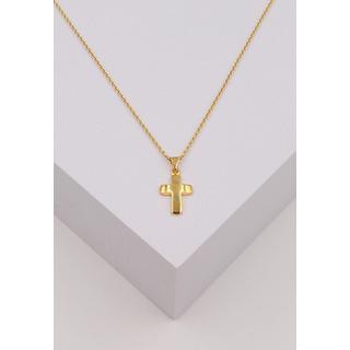 MUAU Schmuck  Anhänger Balken-Kreuz Gelbgold 750, 18x9mm 