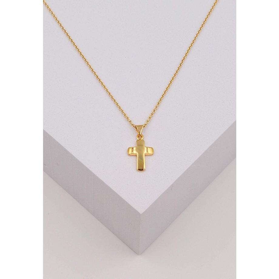 MUAU Schmuck  Anhänger Balken-Kreuz Gelbgold 750, 18x9mm 