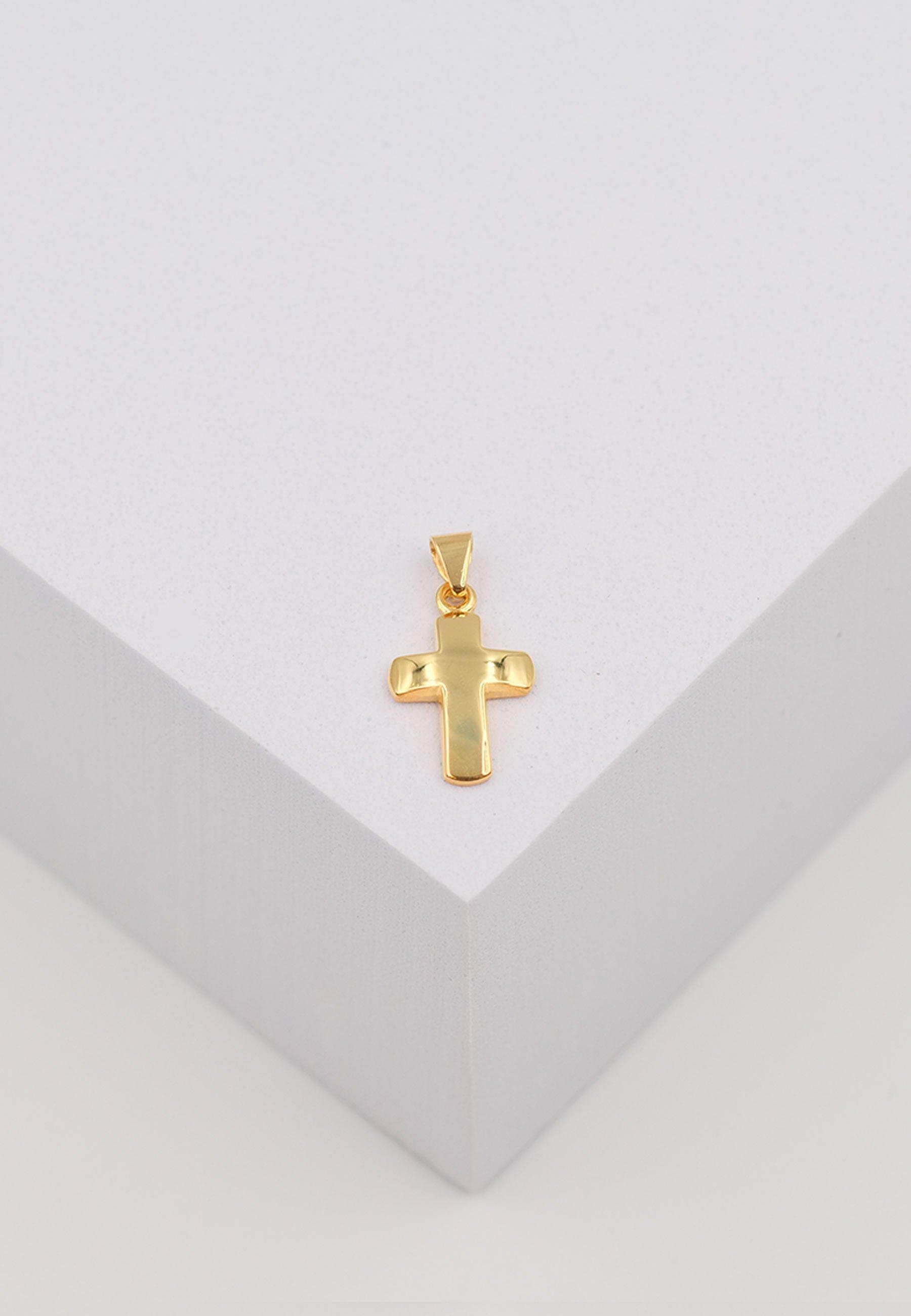 MUAU Schmuck  Anhänger Balken-Kreuz Gelbgold 750, 18x9mm 