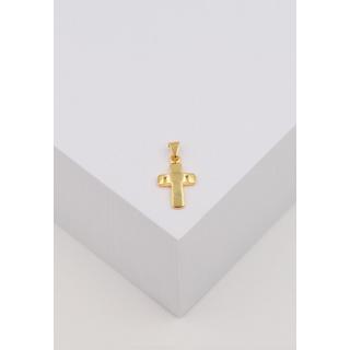 MUAU Schmuck  Anhänger Balken-Kreuz Gelbgold 750, 18x9mm 