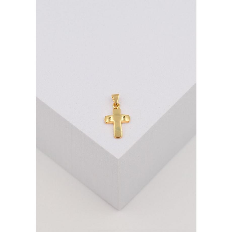 MUAU Schmuck  Anhänger Balken-Kreuz Gelbgold 750, 18x9mm 