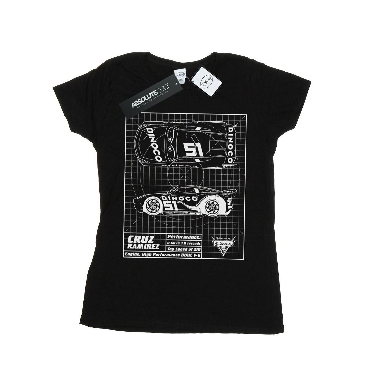 Image of Cars Cruz Ramirez Blueprint Tshirt Damen Schwarz S