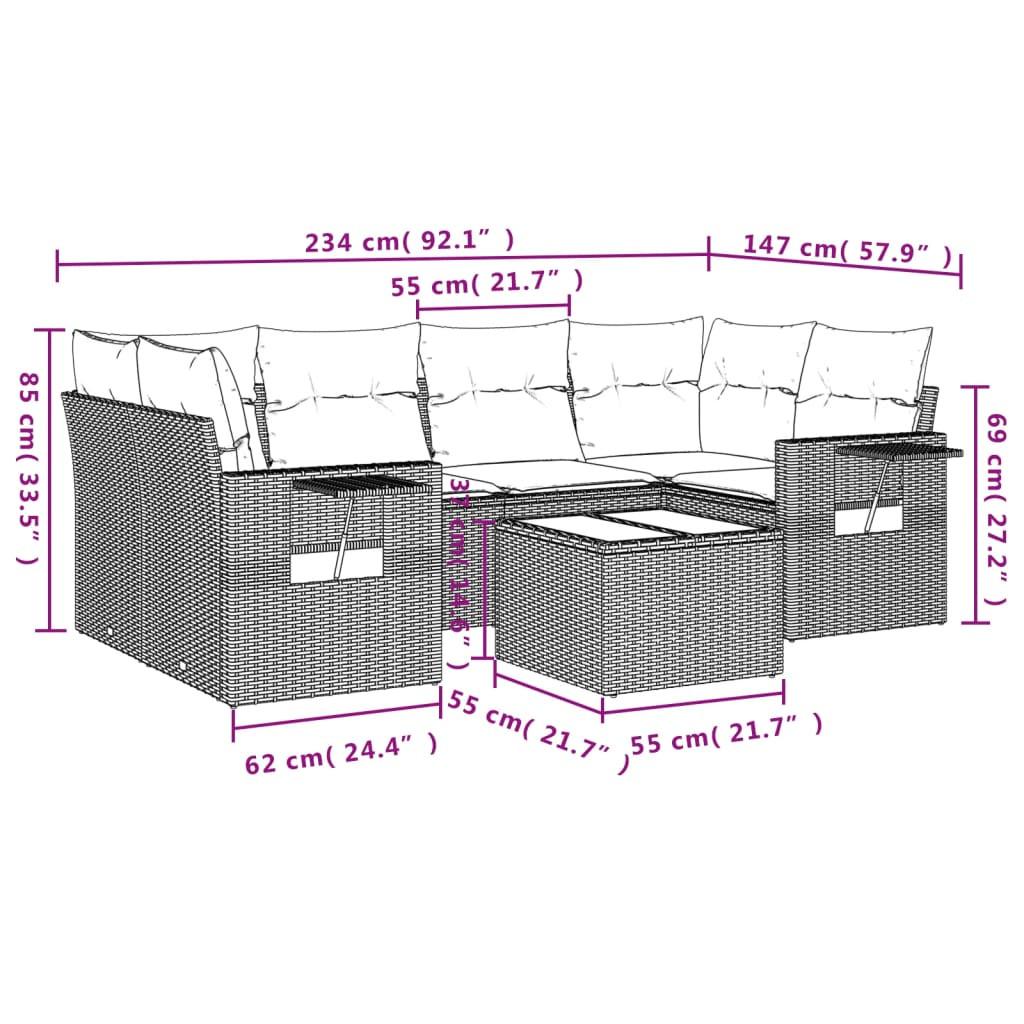 VidaXL Ensemble de canapés de jardin rotin synthétique  